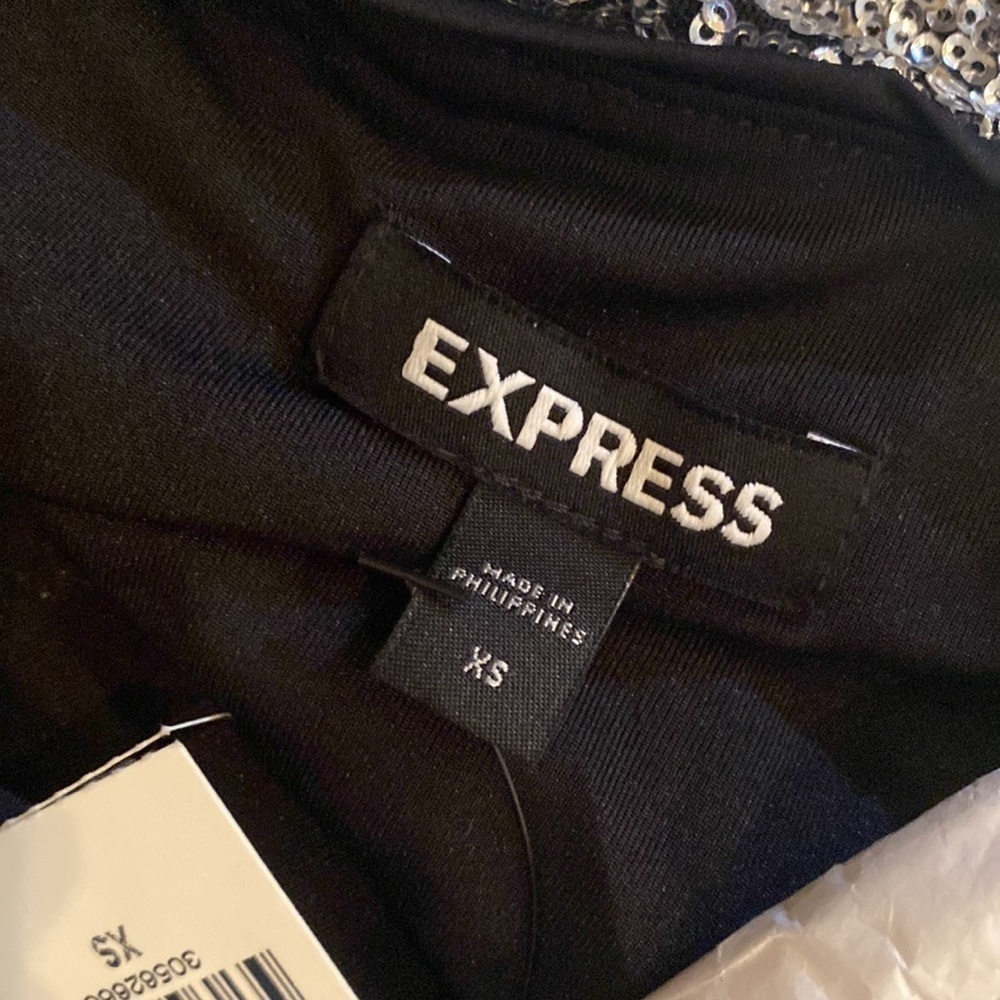 Express Silver Sequin V-neck slip dress - Picture 6 of 6
